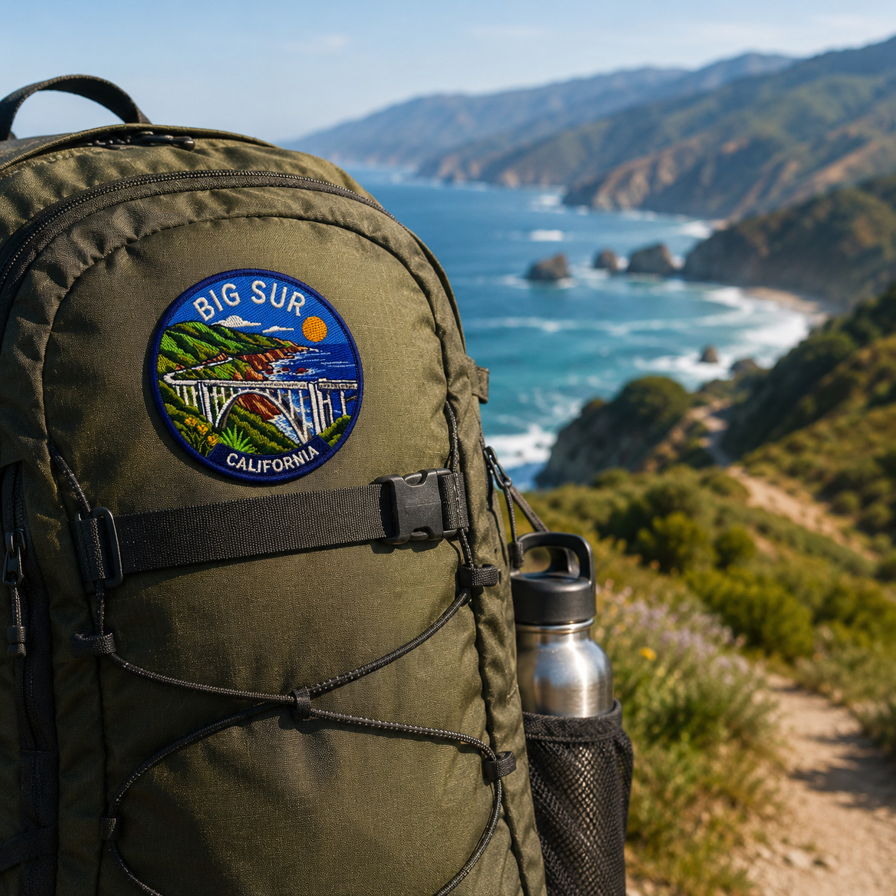 Big Sur California Patch 3″ Embroidered Iron On Bixby Bridge Travel Badge