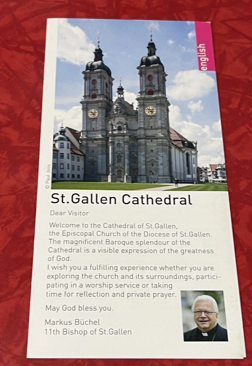 ST. GALLEN CATHEDRAL SWITZERLAND BROCHURE in English