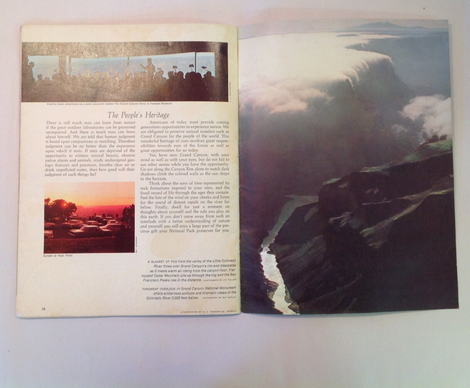 Vtg 1968 KC Publications Grand Canyon: The Story Behind the Scenery Color Album