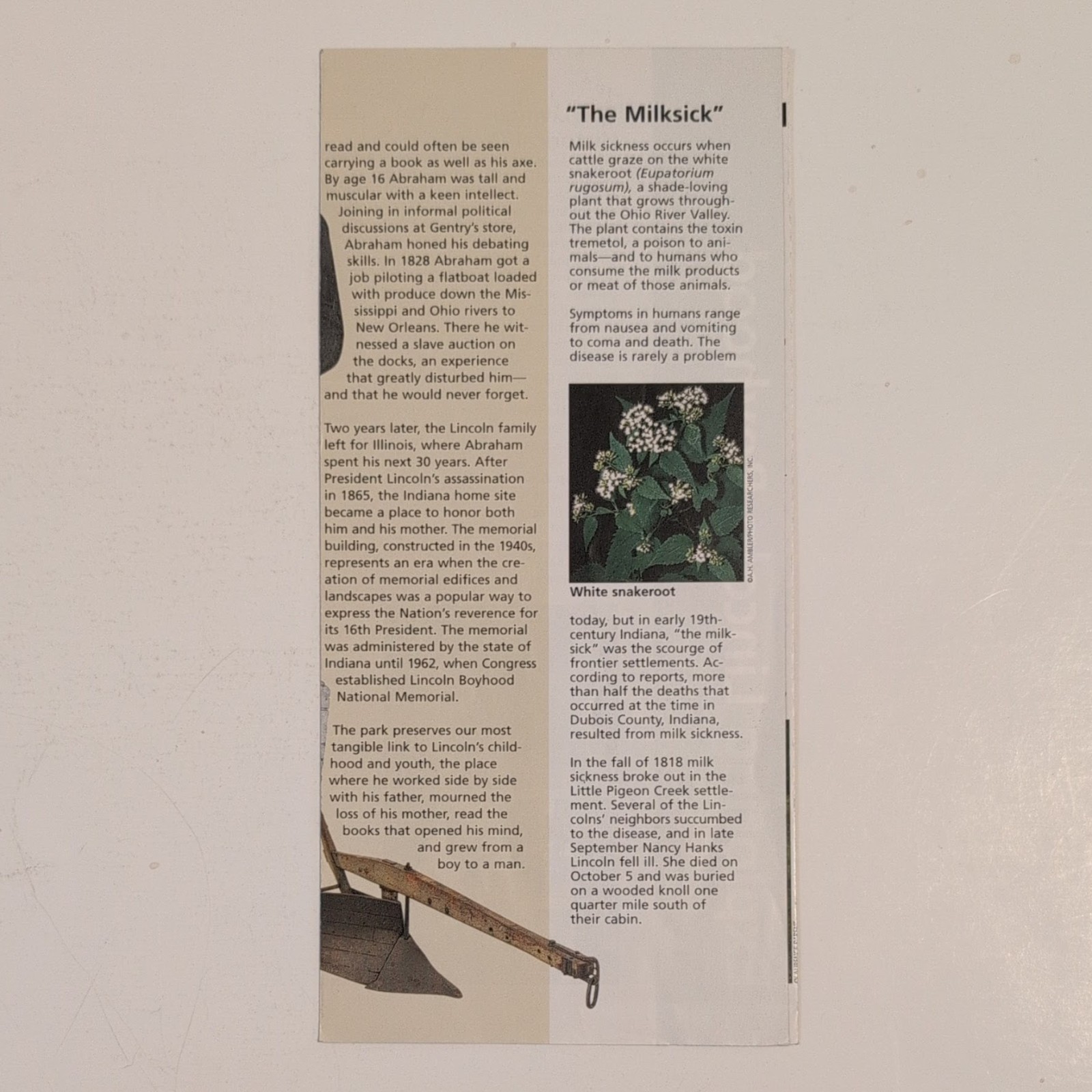 Lincoln Boyhood National Park Service NPS Unigrid Brochure GPO 2006 Reprint 2006
