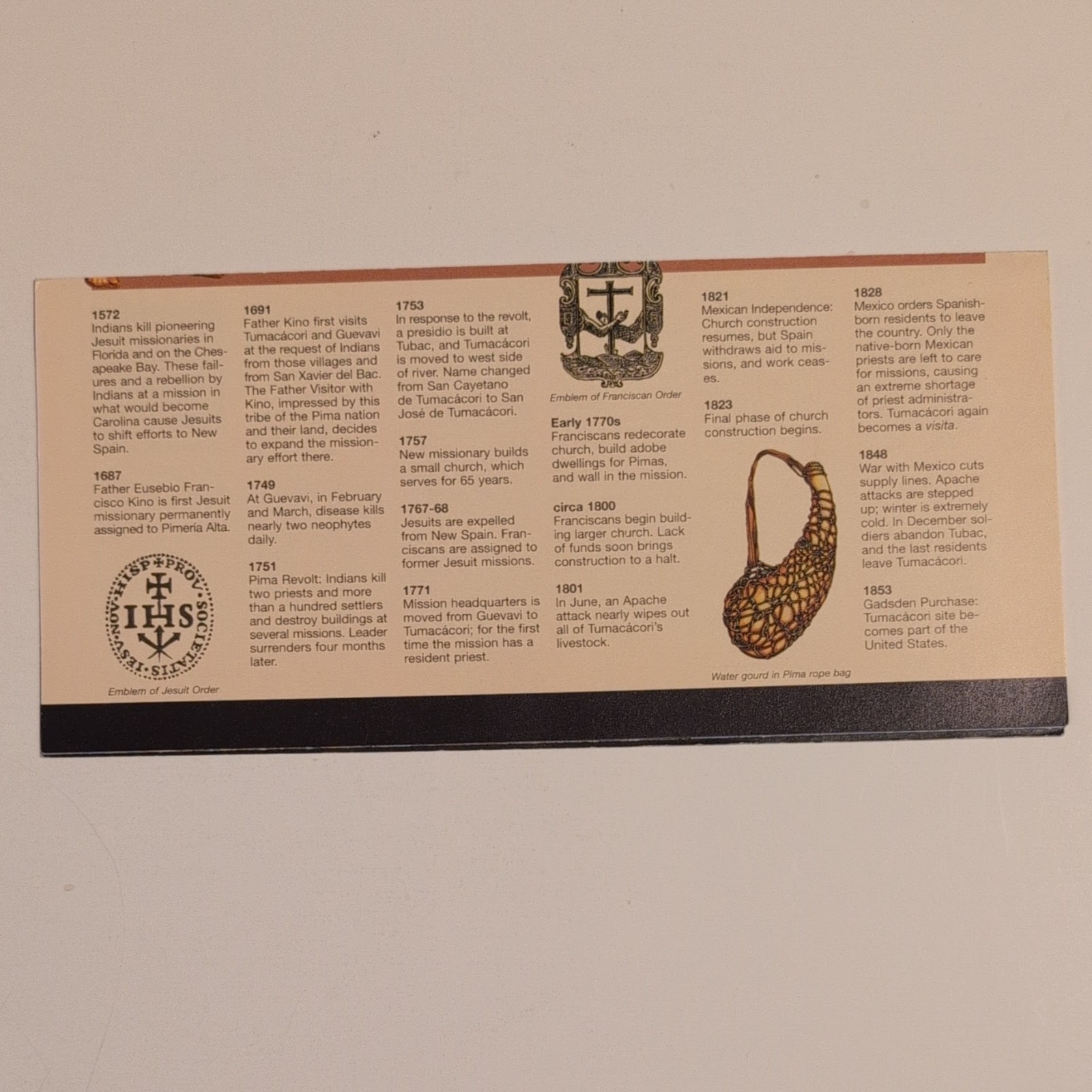 Tumacacori National Park Service NPS Unigrid Brochure GPO 2006 Reprint 2000