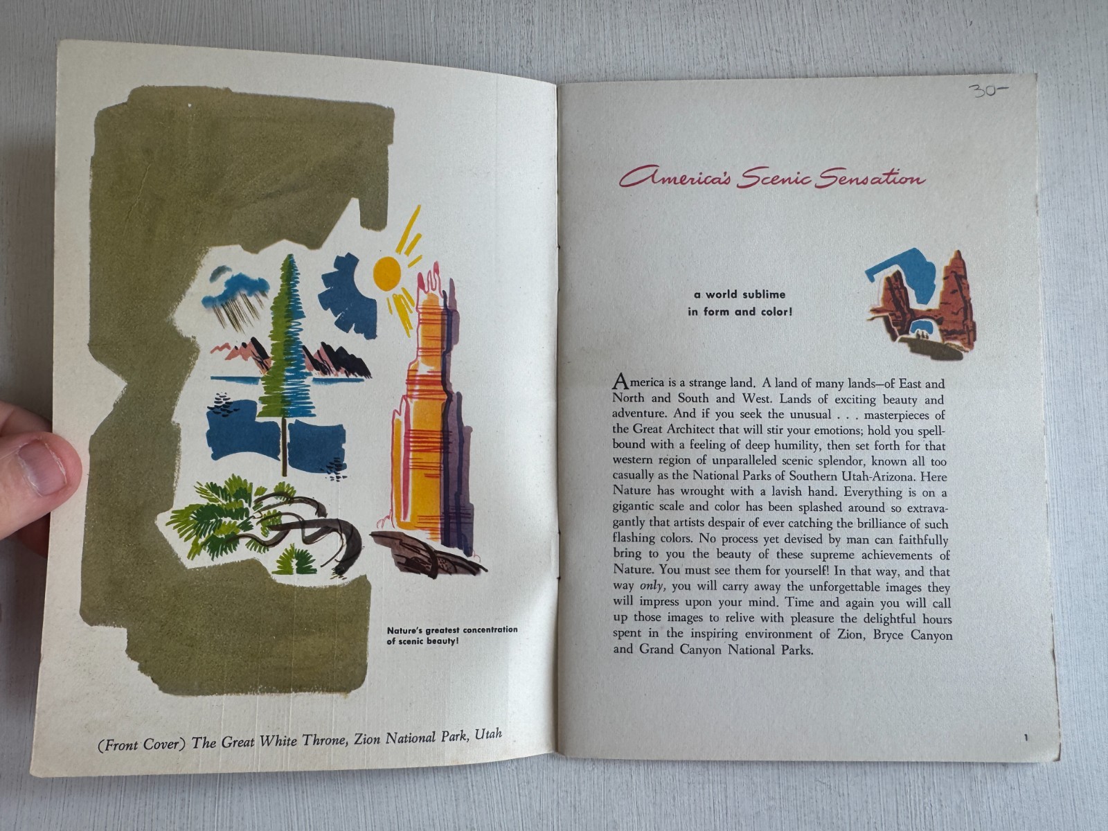 1951 Union Pacific Railroad Travel Guide for Zion, Bryce & Grand Canyon