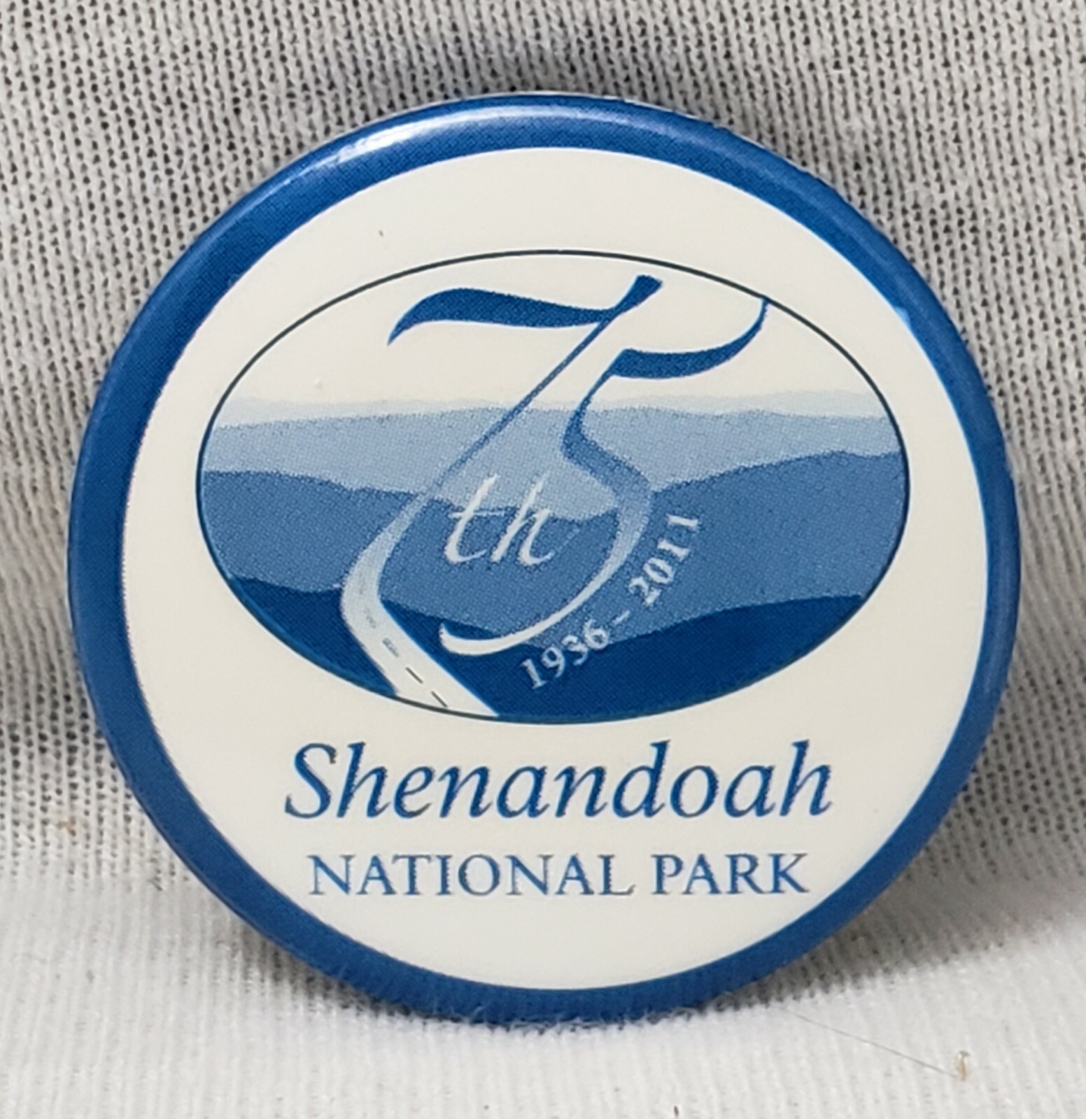 Shenandoah National Park 75th Anniversary Pin 1936 2011 Virginia Blue Ridge Mtns