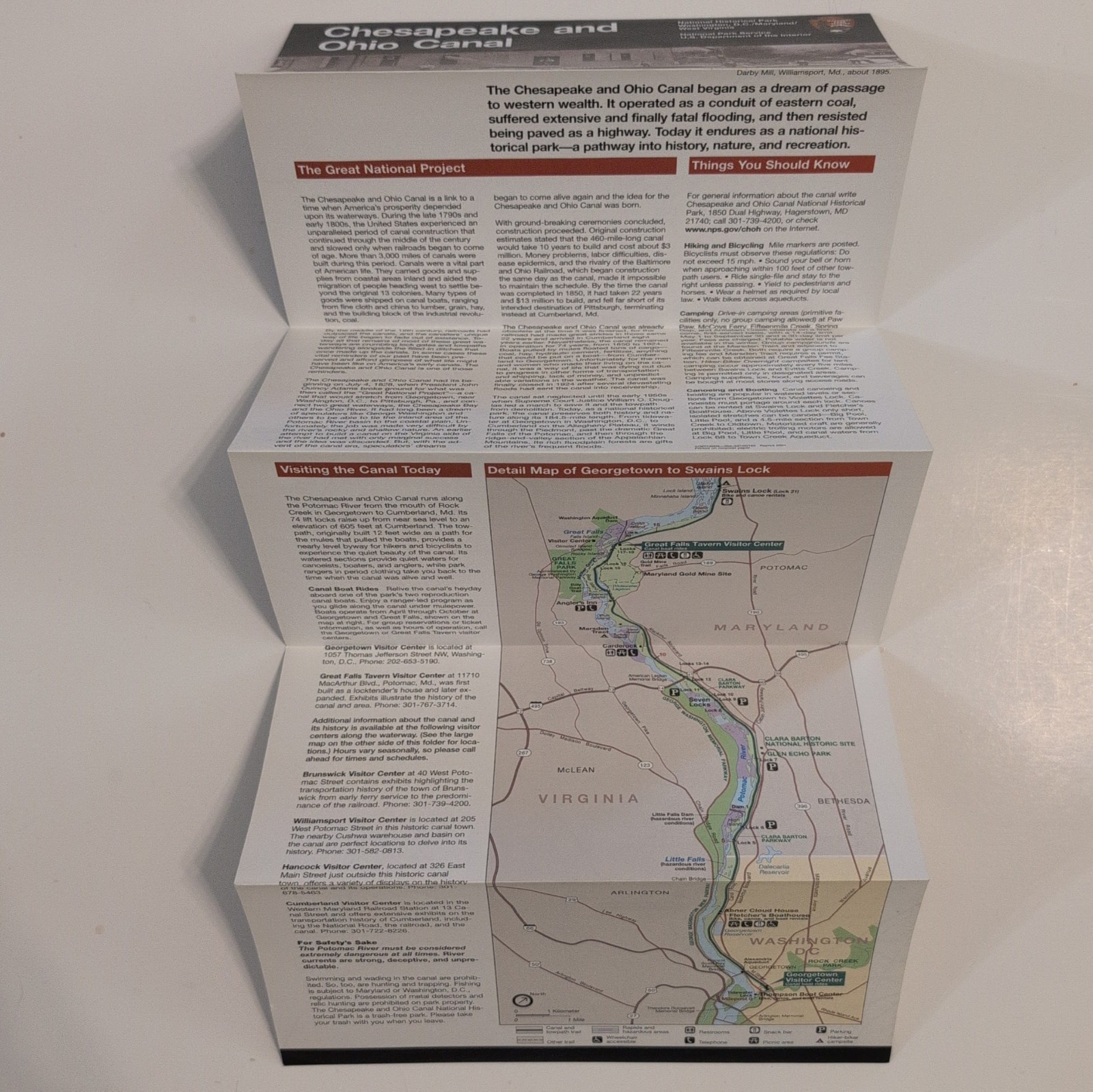 Chesapeake & Ohio Canal National Park Service NPS Unigrid GPO 2004 Reprint 2001