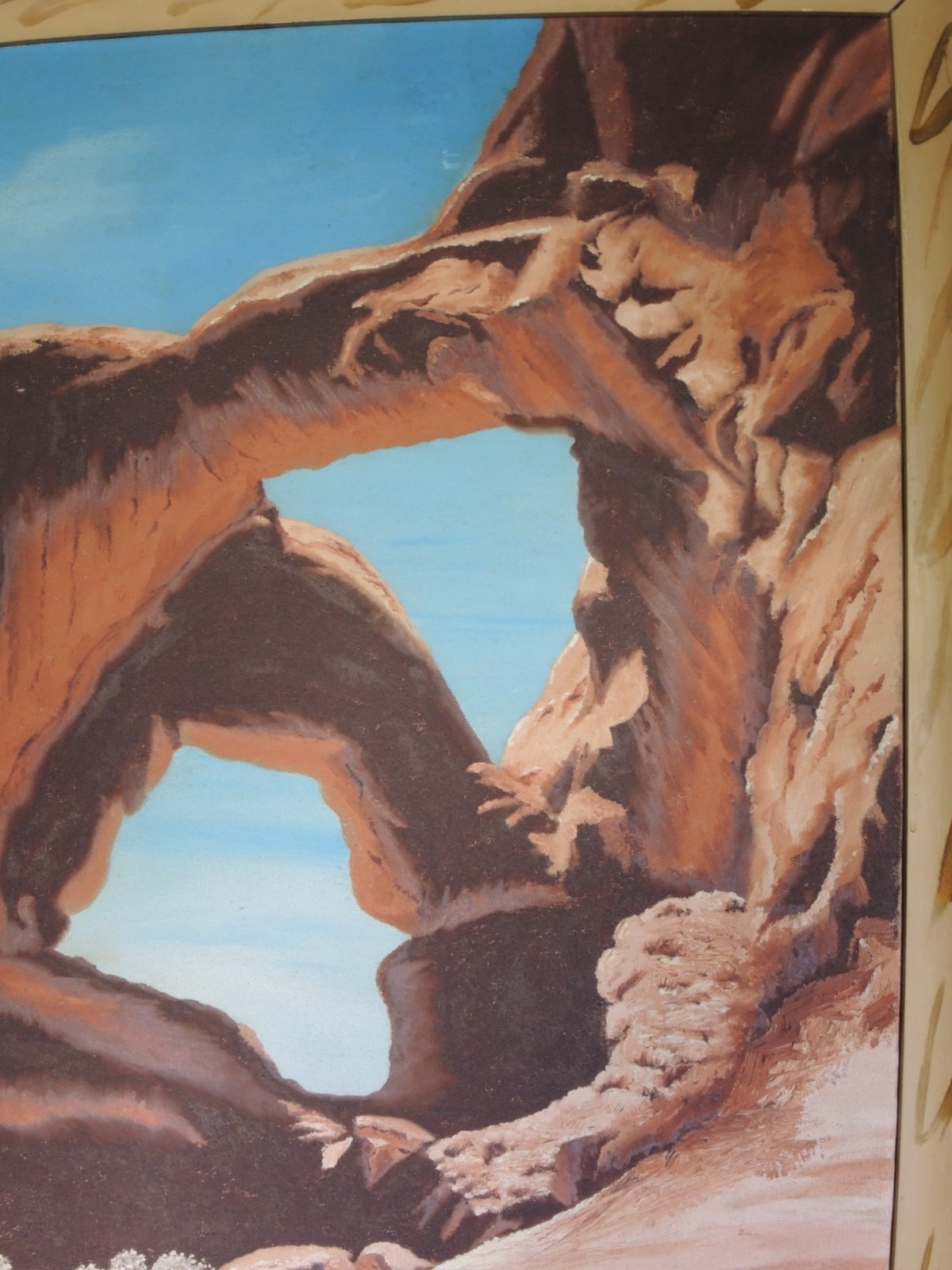Vintage Signed 1938 Oil Painting of the Double O Arch, Arches National Park Utah