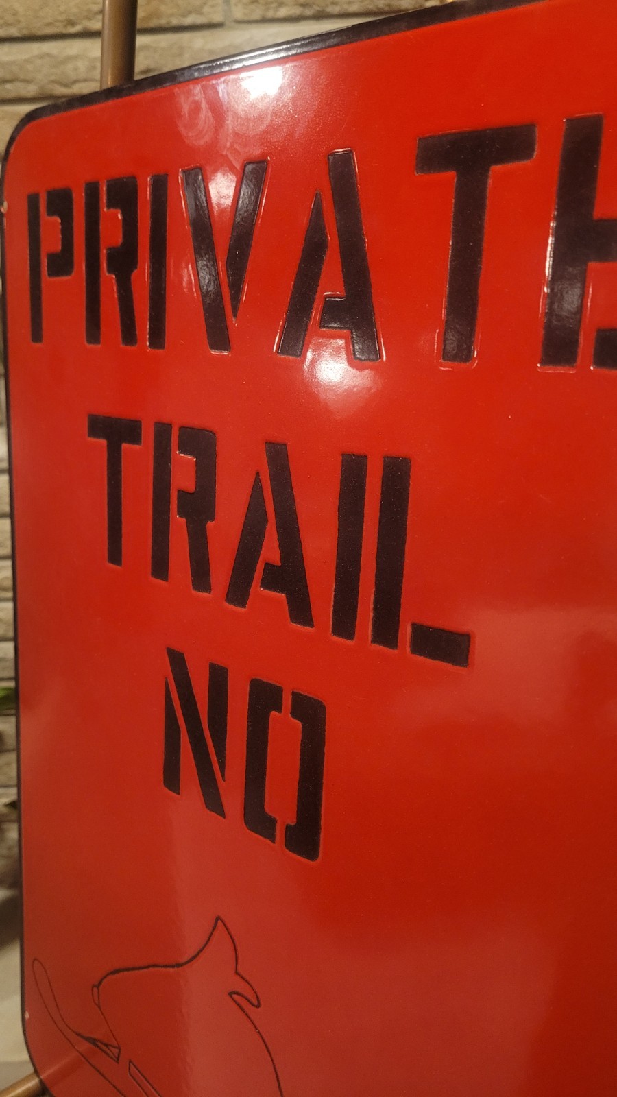 Porcelain Snowmobile Private Trail Number Sign Private Property Trails Snow