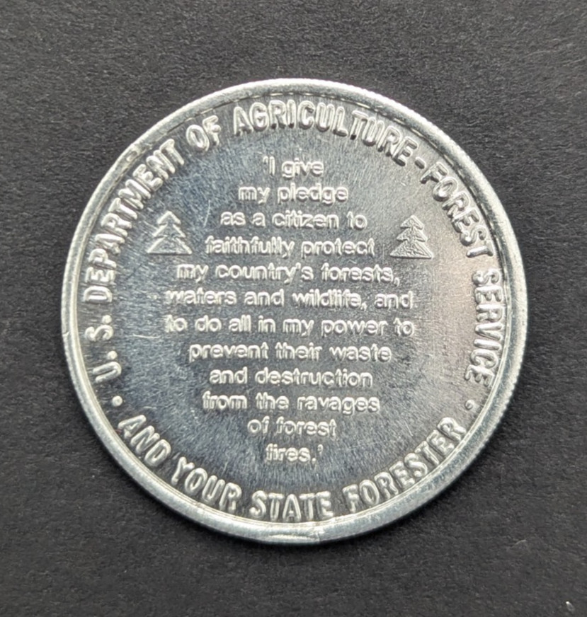 Smokey The Bear Only You Can Prevent Forest Fires Pledge Token Coin NOS
