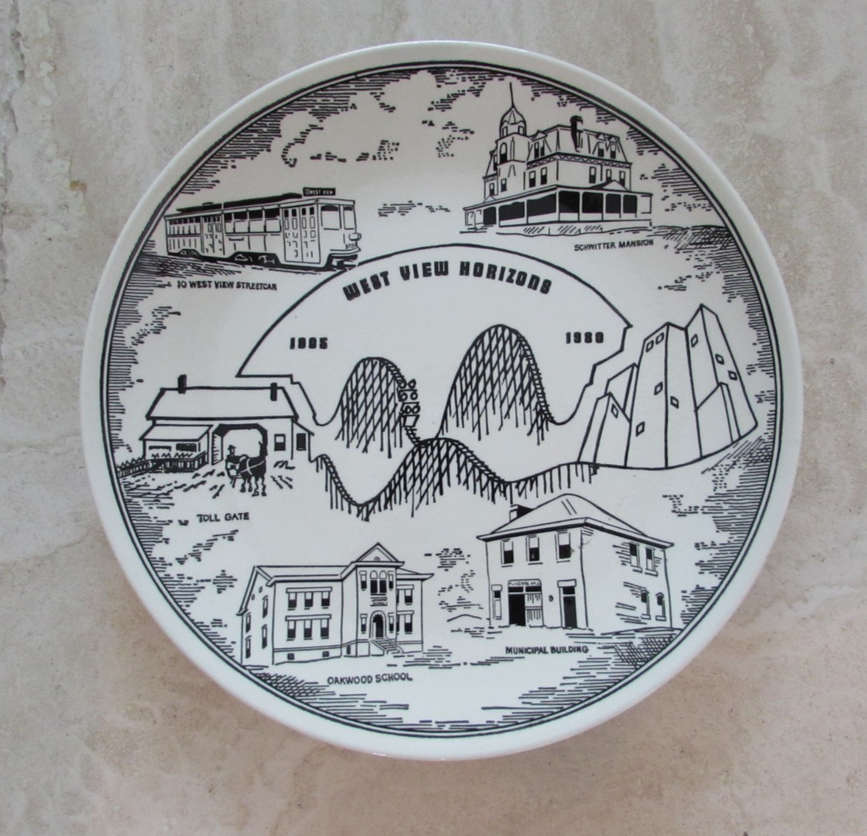 Vtg Borough of West View Horizons Park PA Commemorative Plate 75th Anniversary