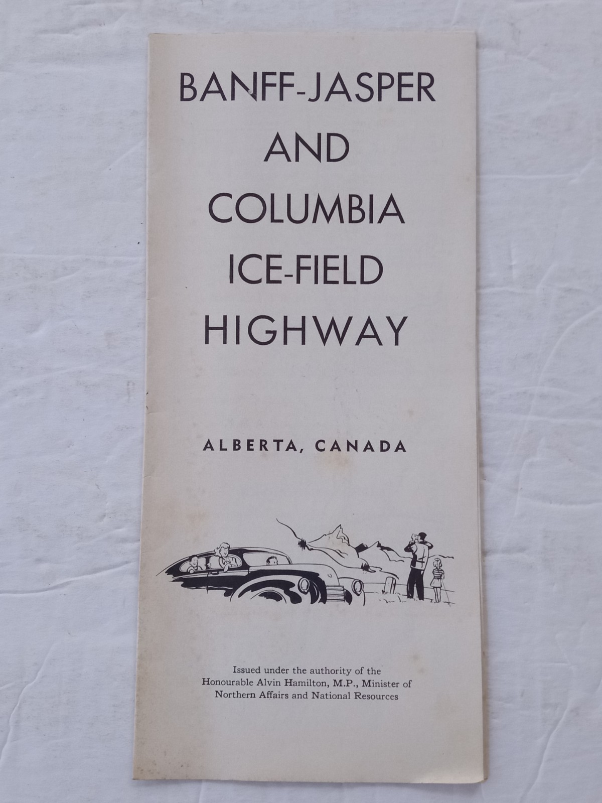 BANFF JASPER and COLUMBIA ICE FIELD HIGHWAY Map 1959 Brochure Alberta Canada