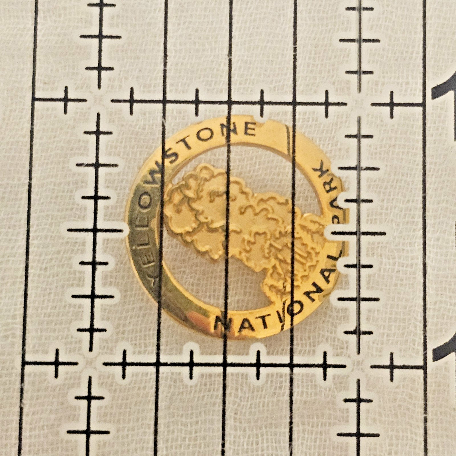 Yellowstone National Park Lapel Pin Gold Tone Small Collectors’ Souvenir Geyser