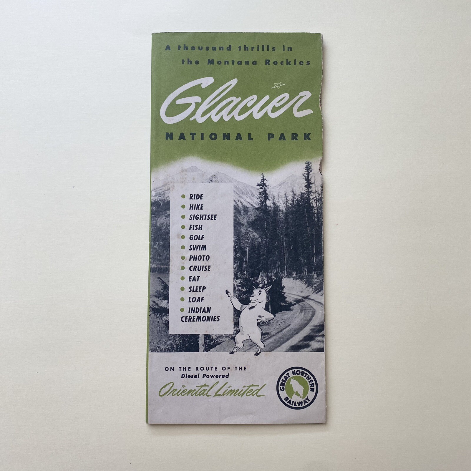 Glacier National Park Vintage Brochure Great Northern Railway Oriental Limited