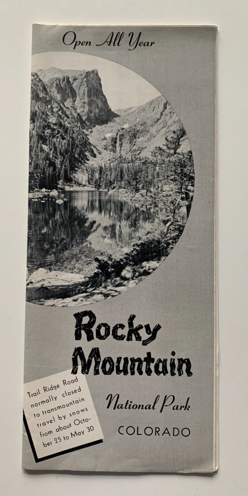 Vintage 1951 Colorado Rocky Mountain National Park Brochure Map illustrated