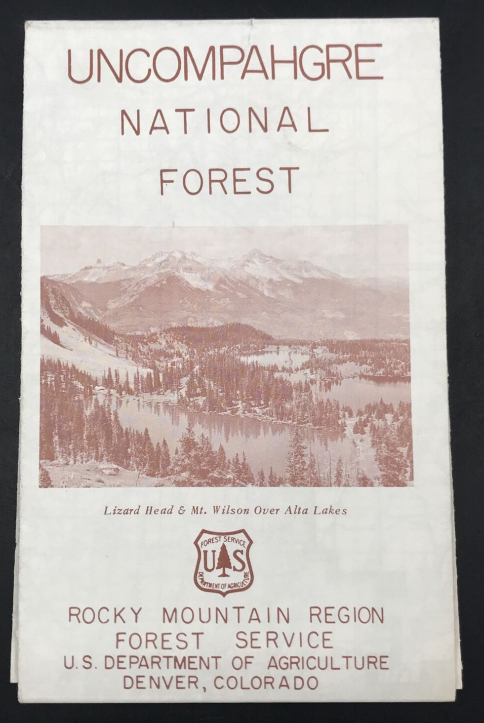 VTG 1951 Uncompahgre National Forest Colorado Map Forest Service Smokey the Bear