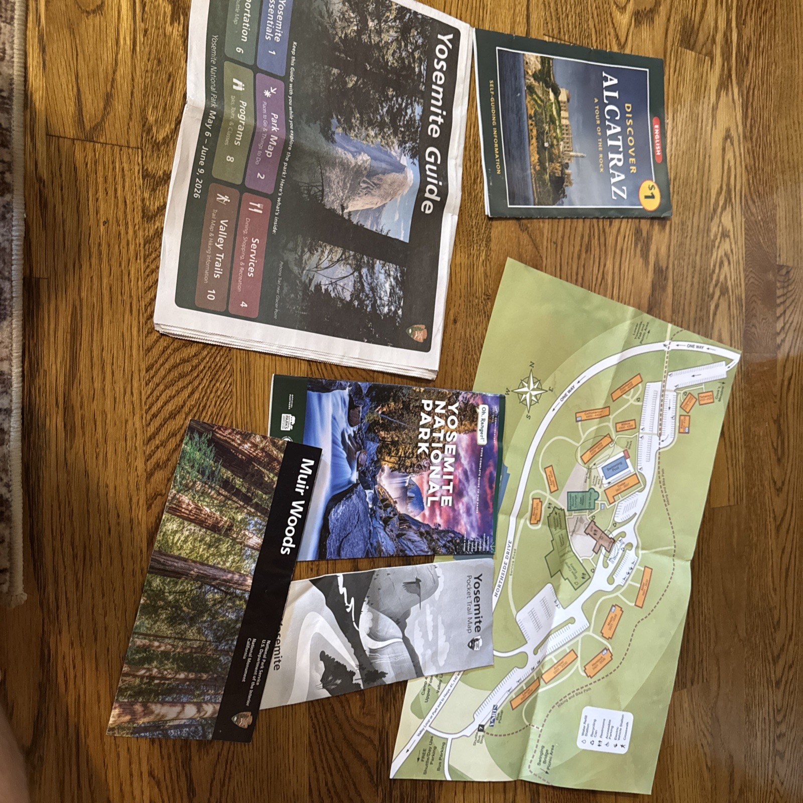 Yosemite Muir National Park & Alcatraz Official Guidebook, Maps & Brochures Lot