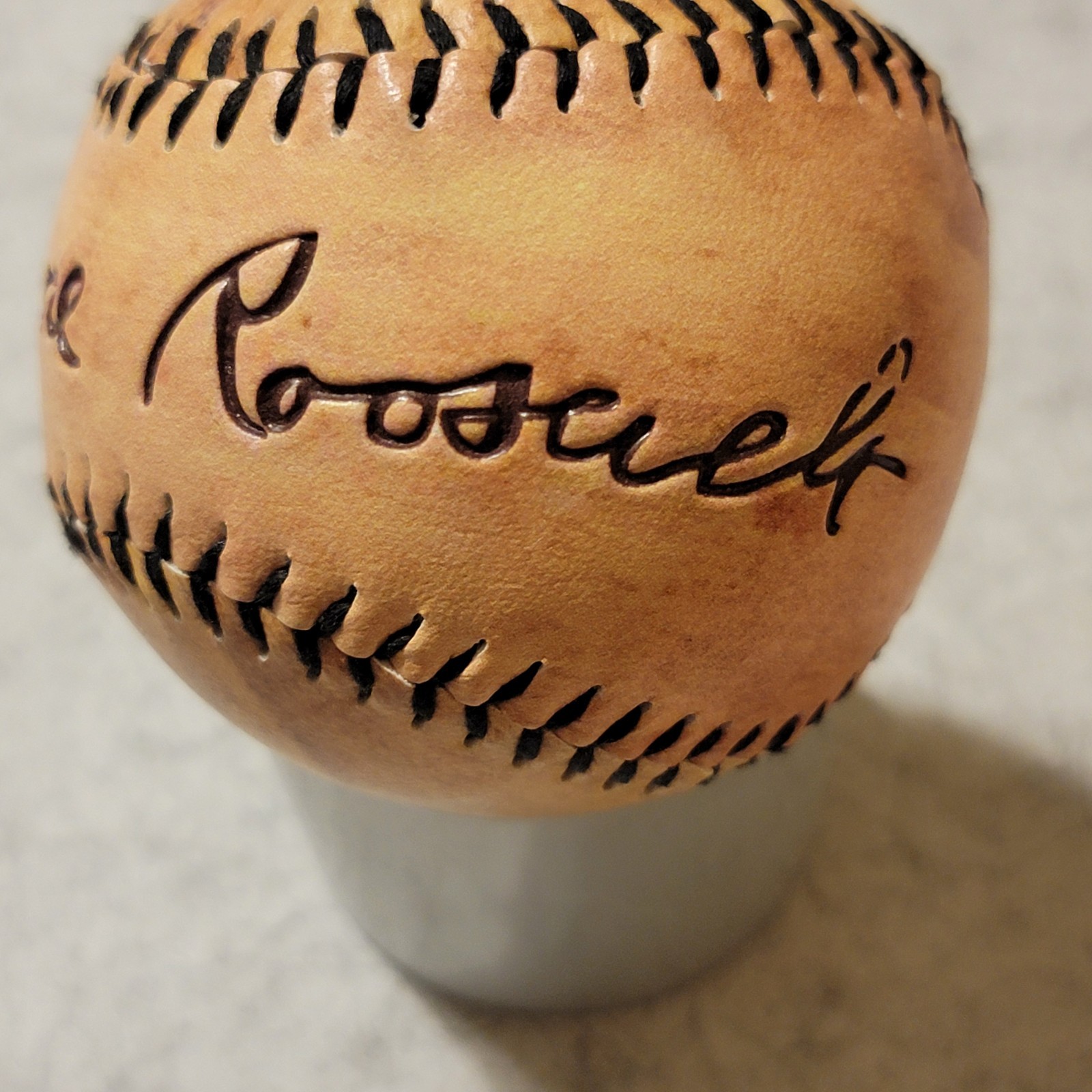 Theodore Roosevelt Yellowstone National Park Souvenir Baseball Engraved Leather