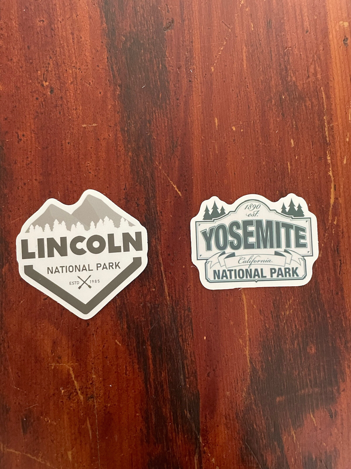 2 Set Yosemite & Lincoln National Park Outdoor Wilderness Sticker Decal