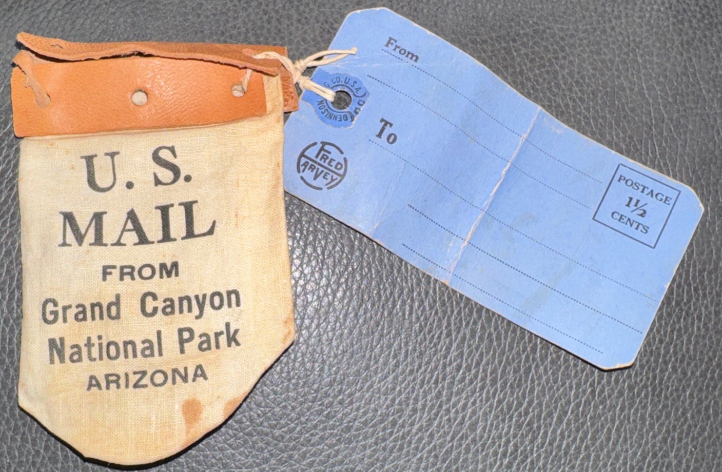 Vintage US Mail Grand Canyon National Park Souvenir Pouch 12 Photos Fred Harvey
