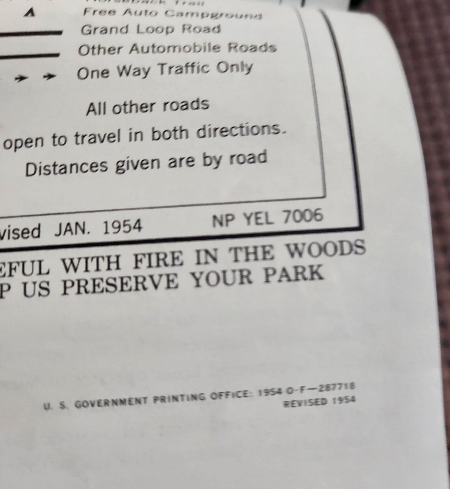 1954 Yellowstone Park Brochure and Map