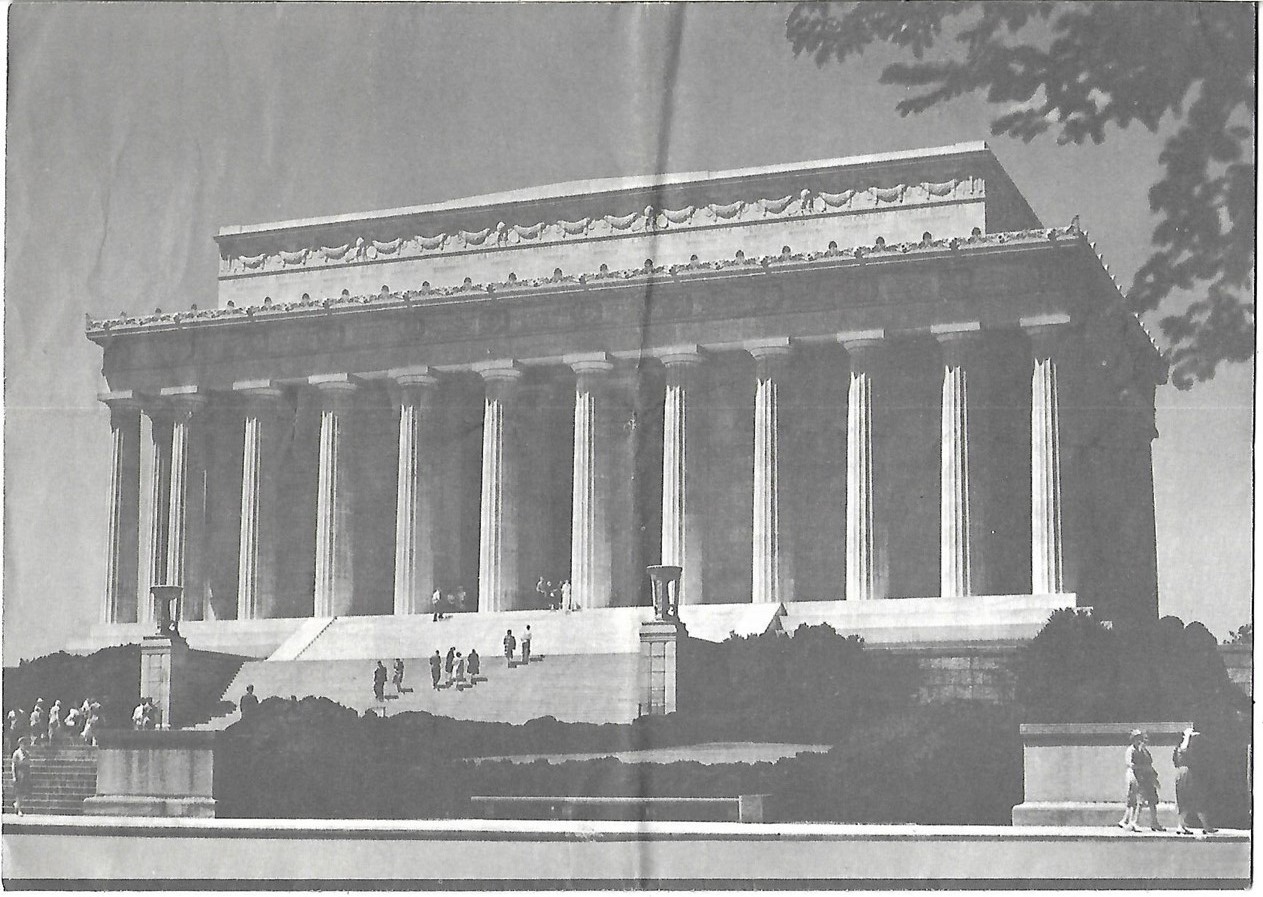 Official 1962 National Park Service LINCOLN MEMORIAL Brochre Washington D.C.