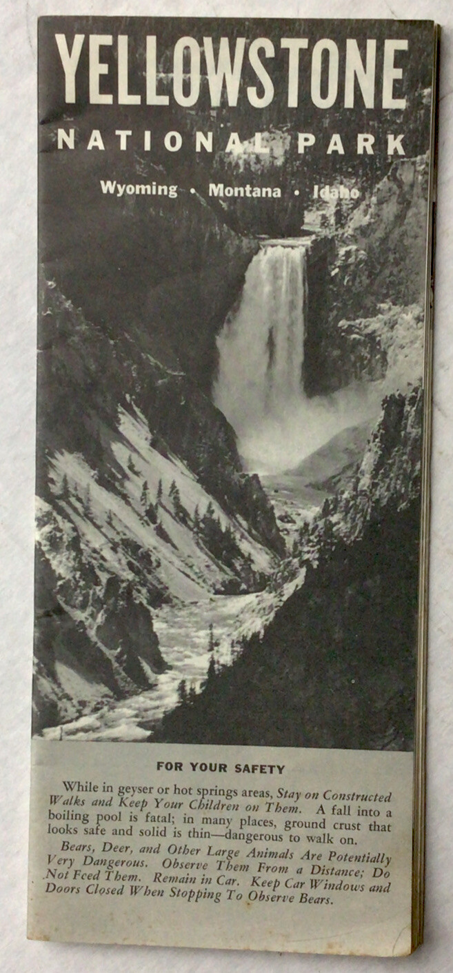 1962 Yellowstone National Park Travel Guide Brochure Booklet Map #2