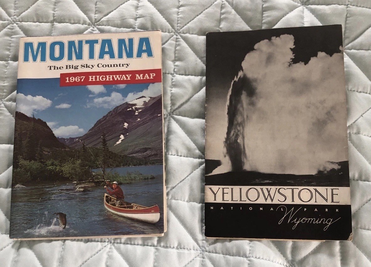 1939 Yellowstone National Park Montana 1967 Big Sky Country Map