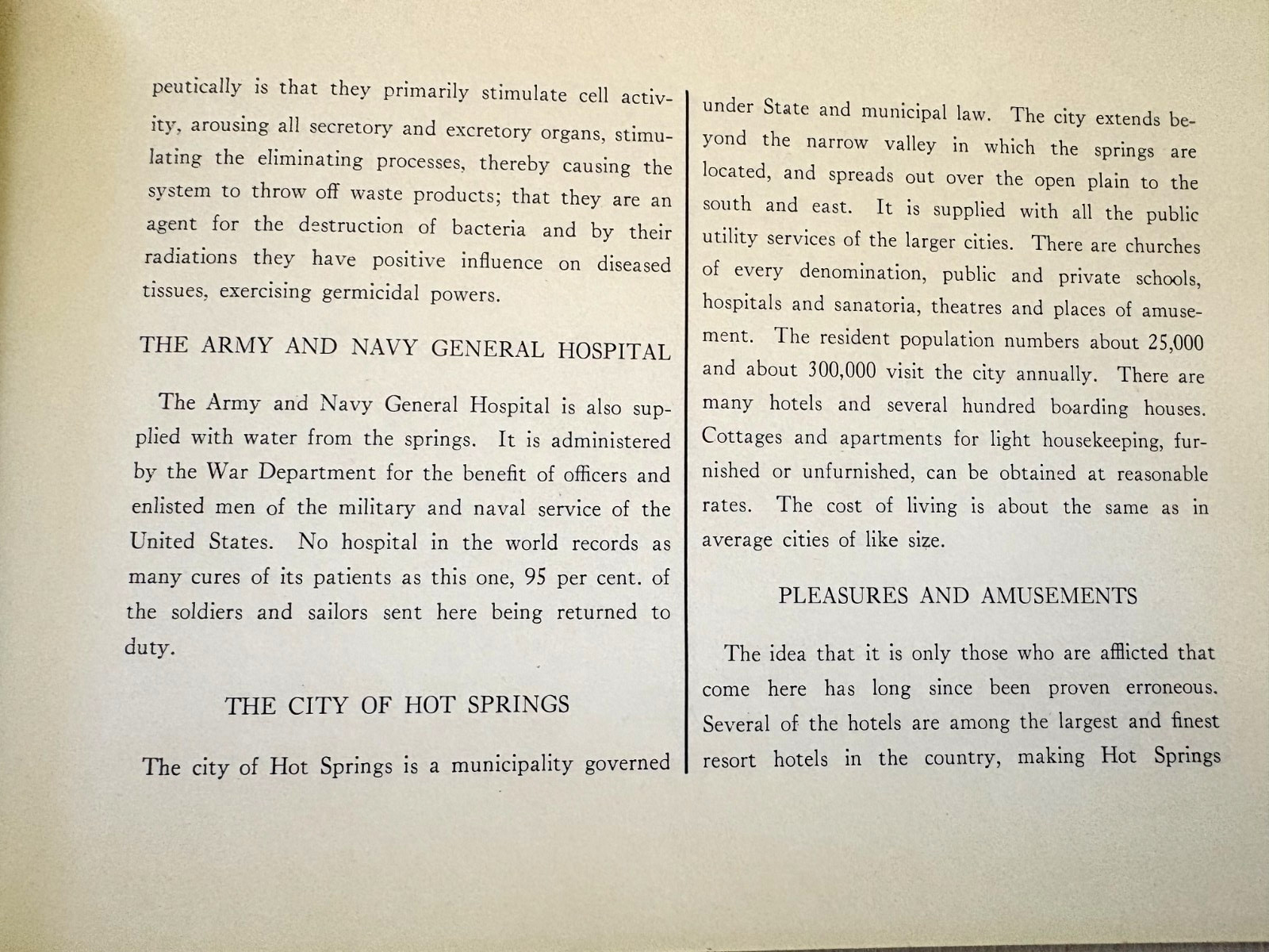 1930’s Booklet “Hot Springs National Park ” Arkansas – 42 pages of Pics & Info *