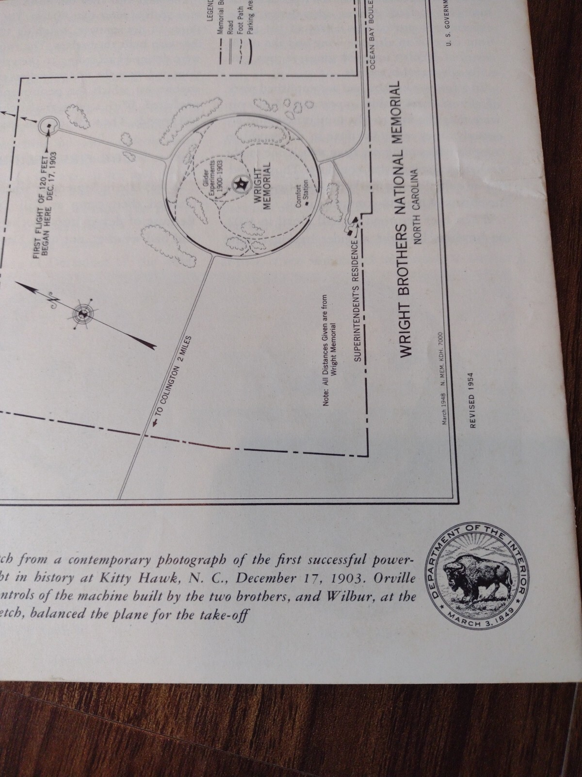 1954 Wright Brothers National Memorial Brochure Pamphlet North Carolina OBX Nags