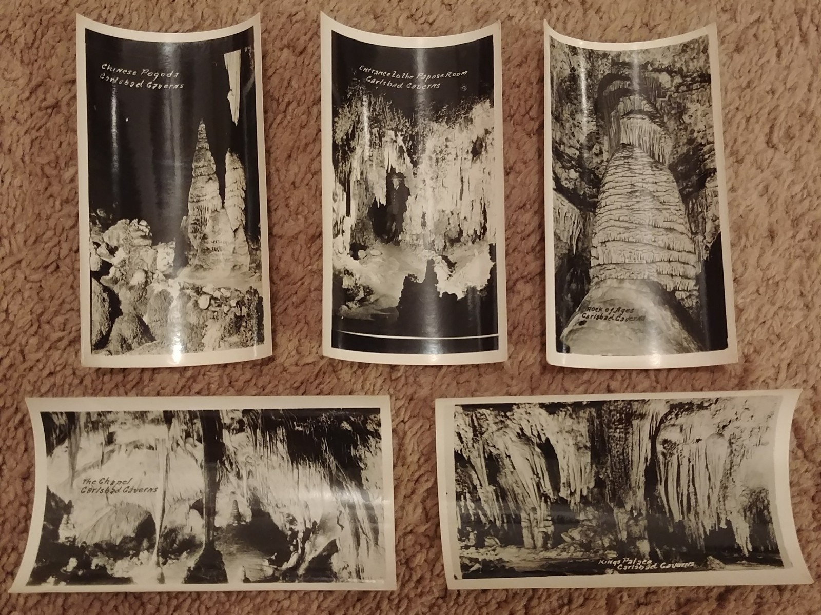 Lot of 15 Vintage Black & White Souvenir Photos – Carlsbad Caverns New Mexico