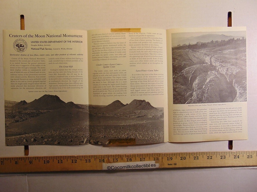 Vintage 1956 Craters of the Moon National Monument Idaho Information Guide/Pass
