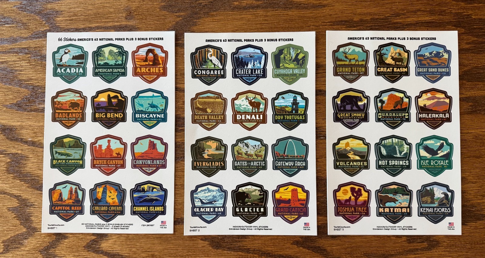 NATIONAL PARKS Lined Journal Notebook Book 66 Sticker Set All Park Gift Souvenir
