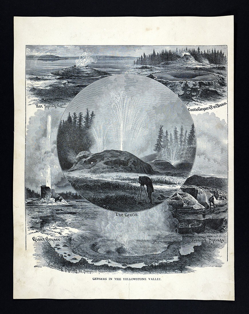 1883 Hardesty Atlas Print Yellowstone National Park Wyoming Geyser Photographer
