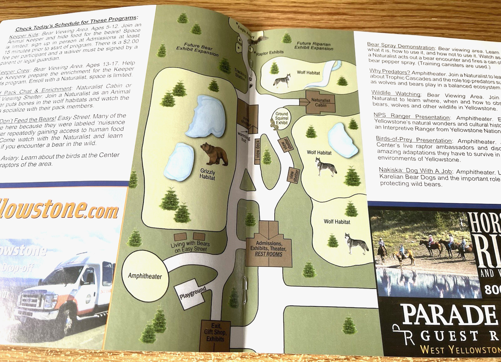 Grizzly & Wolf Discovery Center Montana Souvenir Brochure Info Guide
