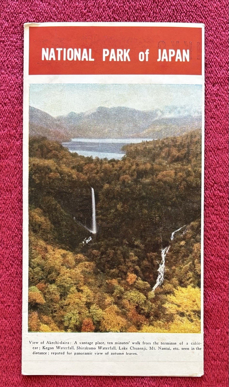 1951 HISTORY OF NIKKO JAPAN – NATIONAL PARK MAP & MAMPEI HOTEL MENU – KARUIZAWA