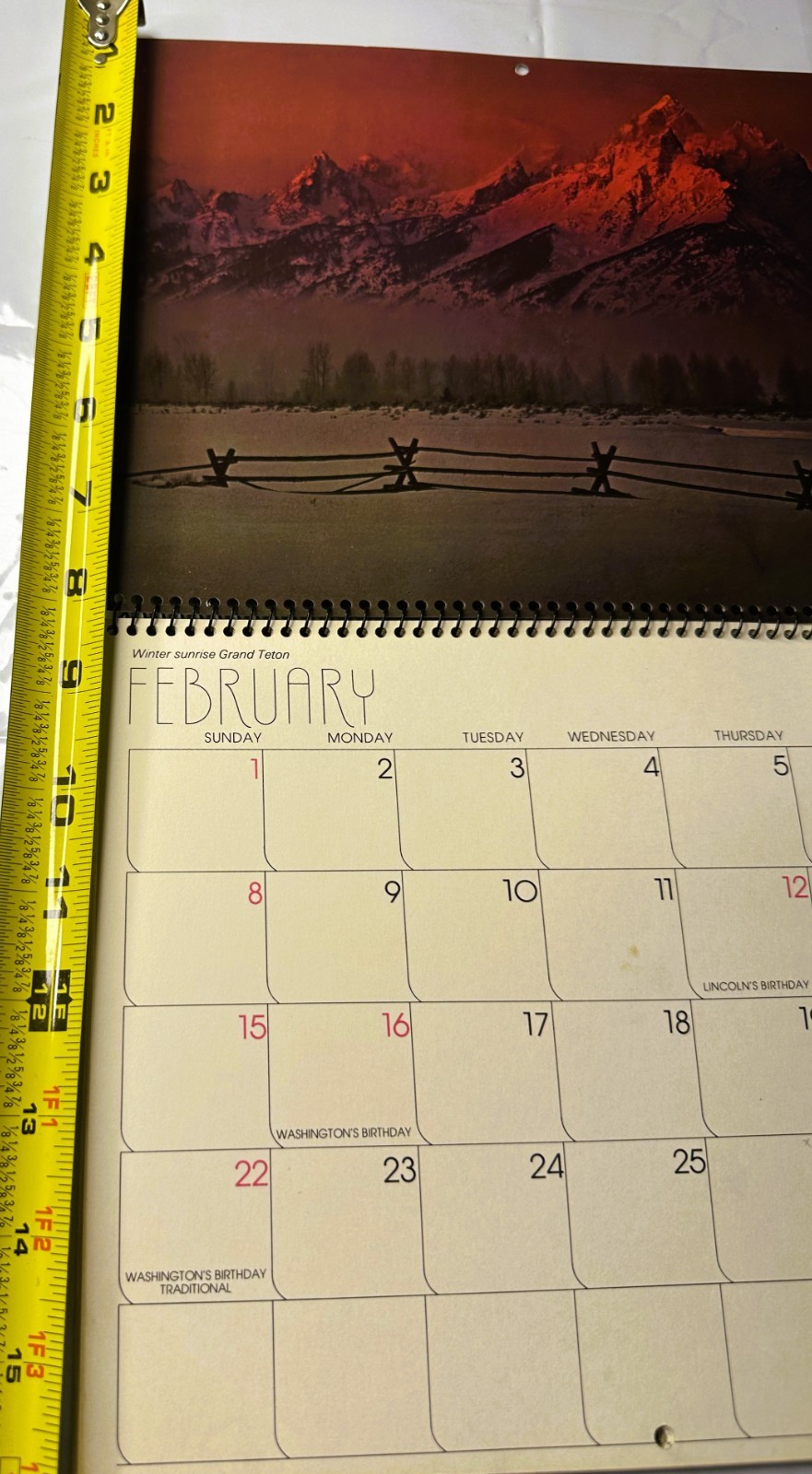 1981 Yellowstone & Grand Teton National Parks Wyoming Color Calendar Spiral Hang