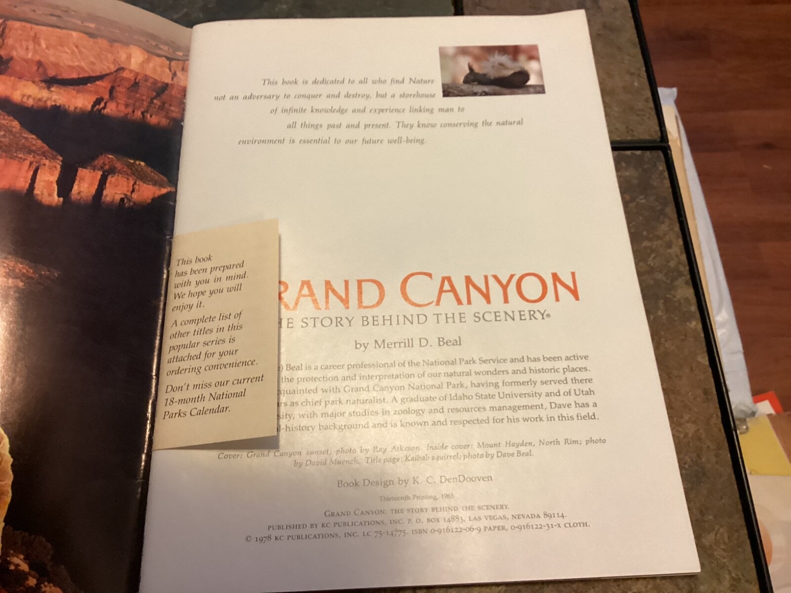 1983 Grand Canyon, “The Story Behind the Scenery”