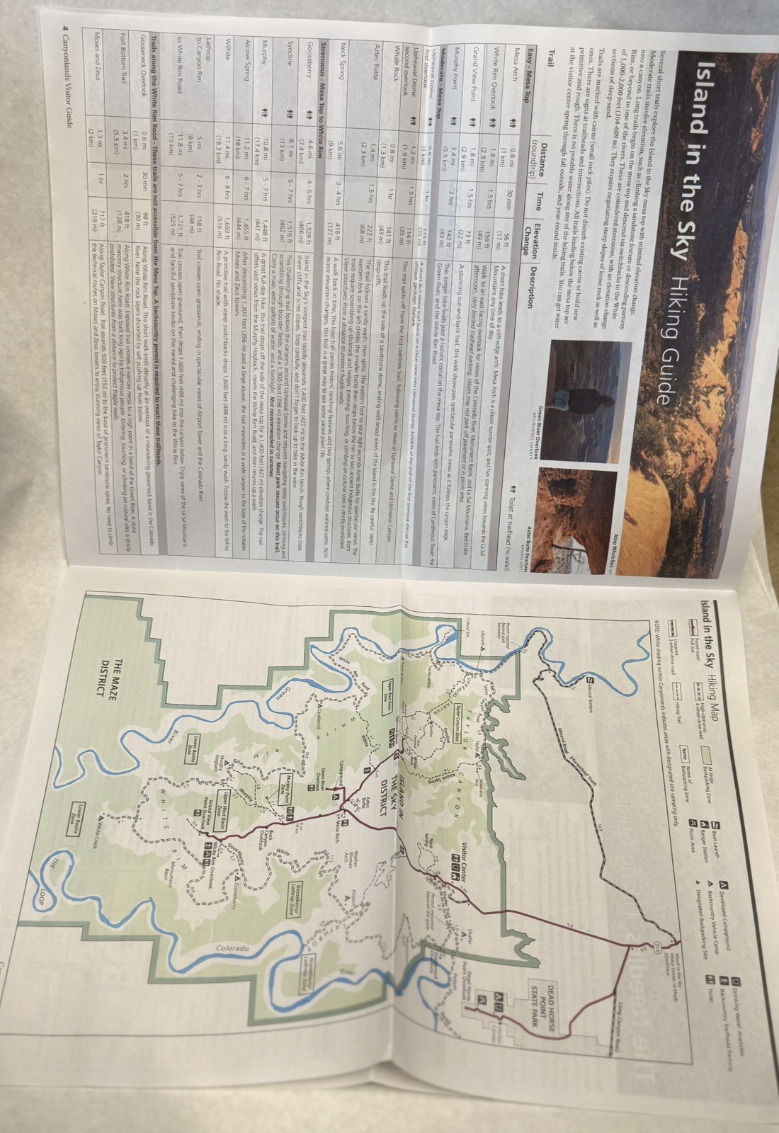 Canyonlands National Park Utah Unigrid Brochure Map, incl. Map and Trail Guide
