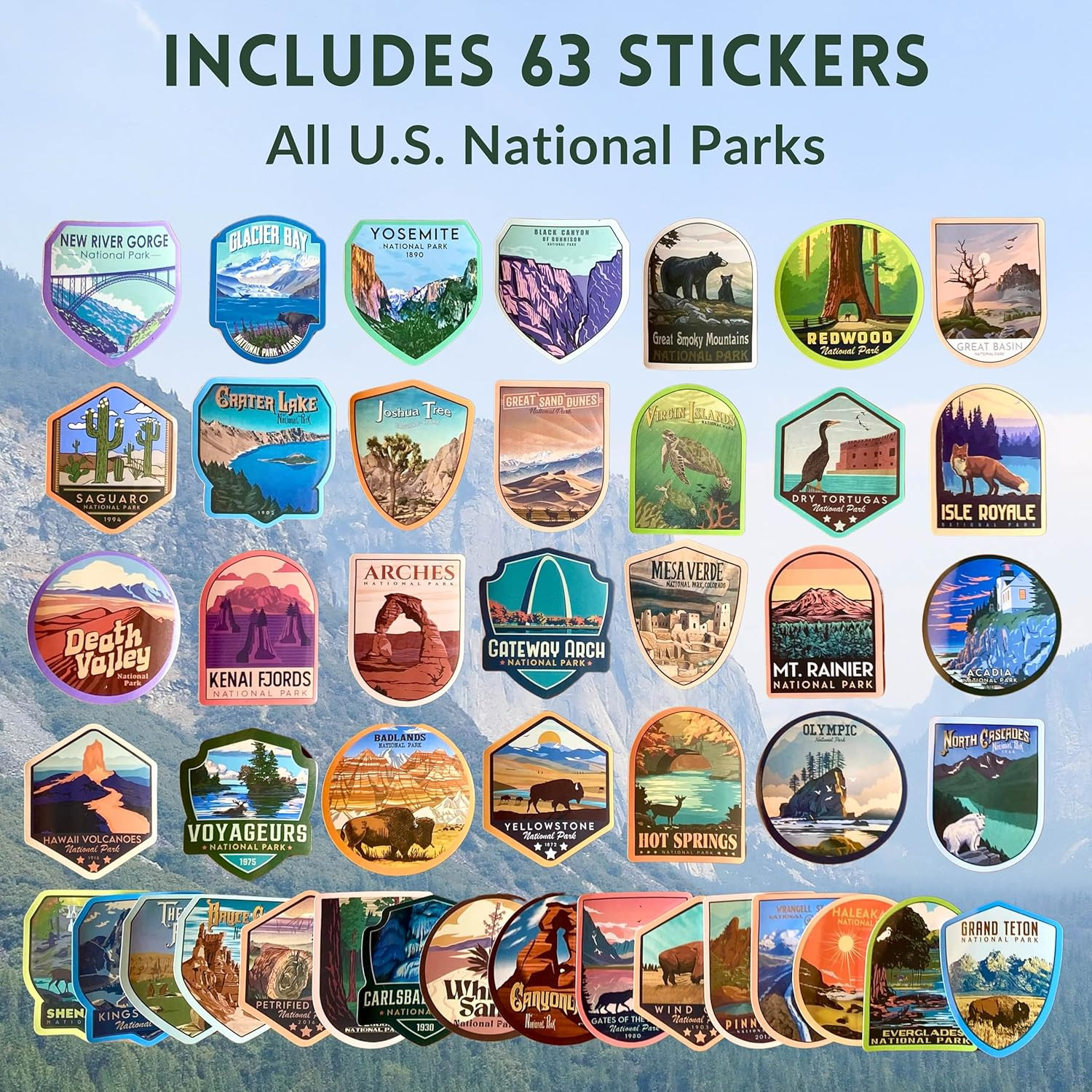 USA National Parks Map – Travel Tracker with Checklist, Pins & Stickers