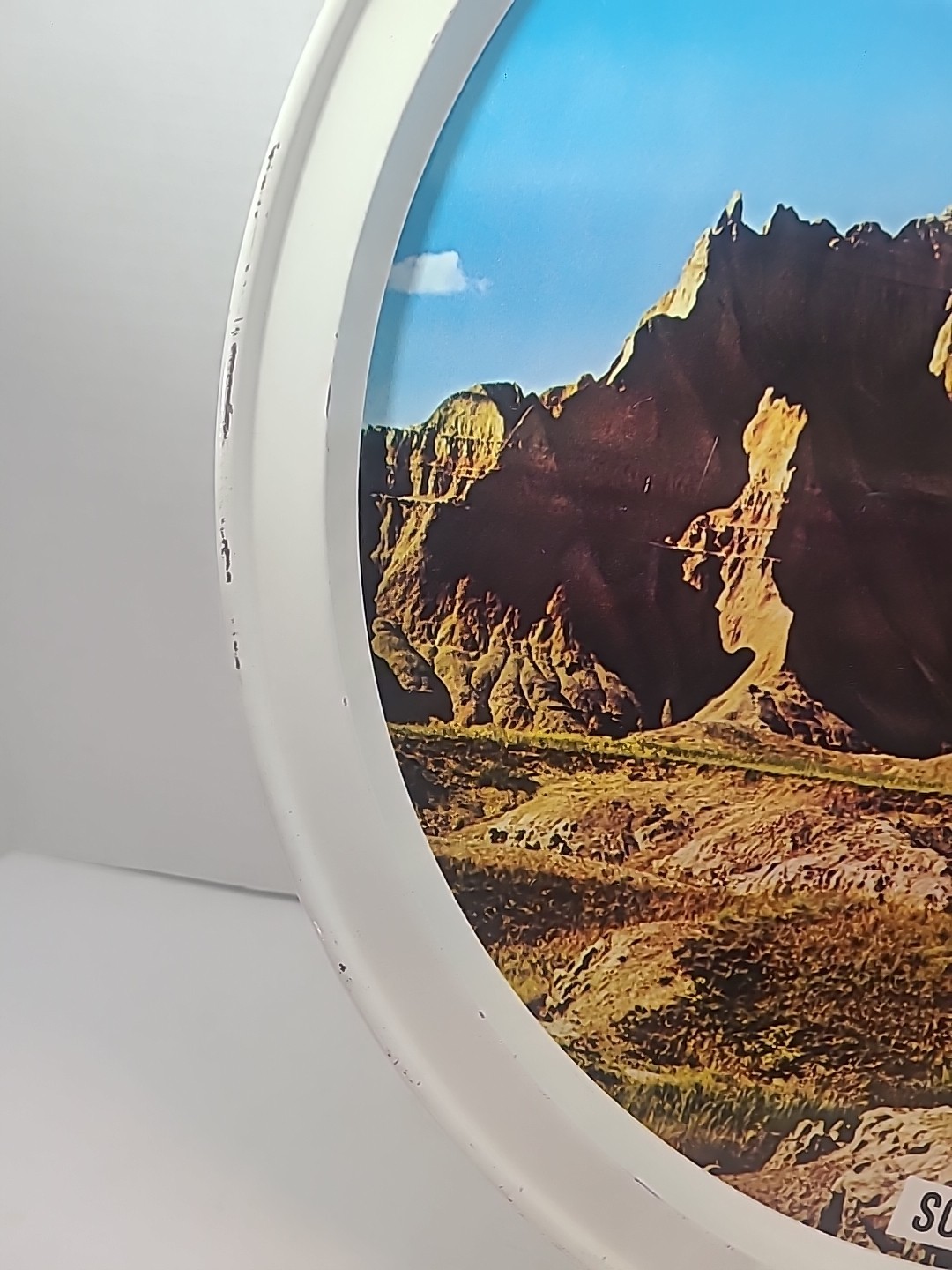 Vintage Collectible Badlands National Monument South Dakota 12.5″ Metal Tray
