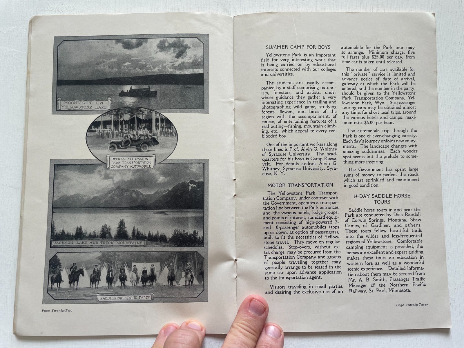 1925 Yellowstone National Park Travel Brochure / Guide by Northern Pacific Rail