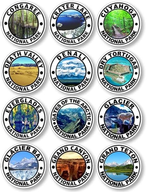 63 Vibrant Multicolor National Park Stickers – Waterproof Decals for Outdoor Fun