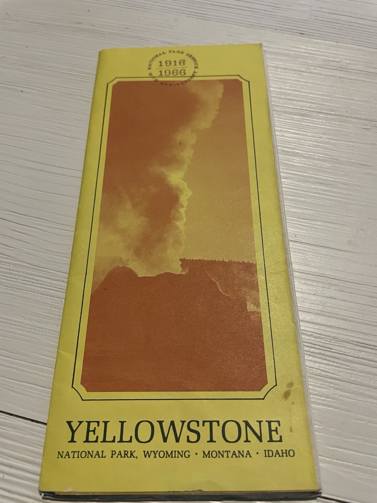Yellowstone National Park 50th Anniversary Brochure & Map 1966 Wyoming Idaho MT