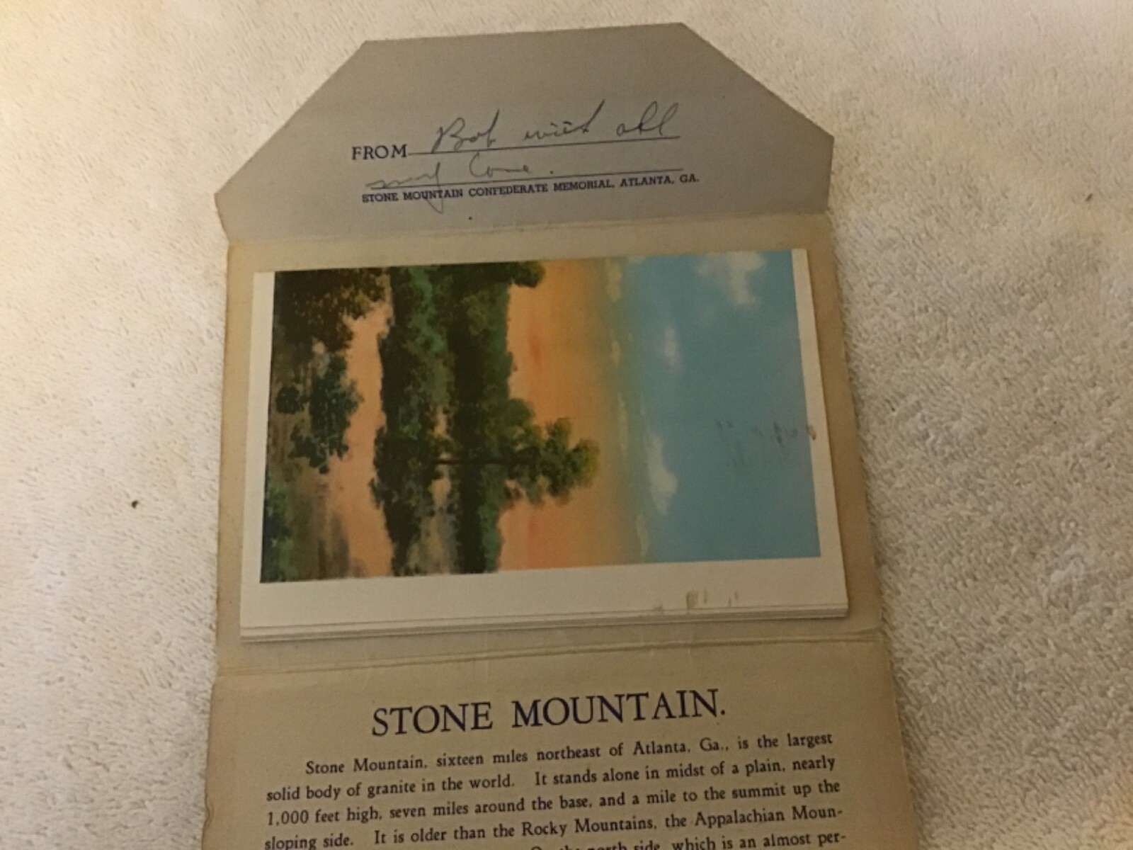 Vintage maps, guides and postcards. Grand Canyon, Miami, Yosemite, Stone Moutain