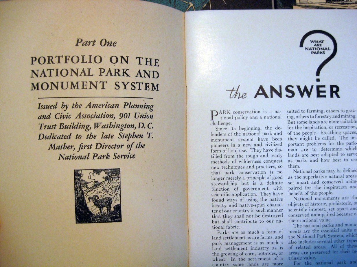 1930’s Portfolio on the National Park & Monument System -4 Booklets in Envelope