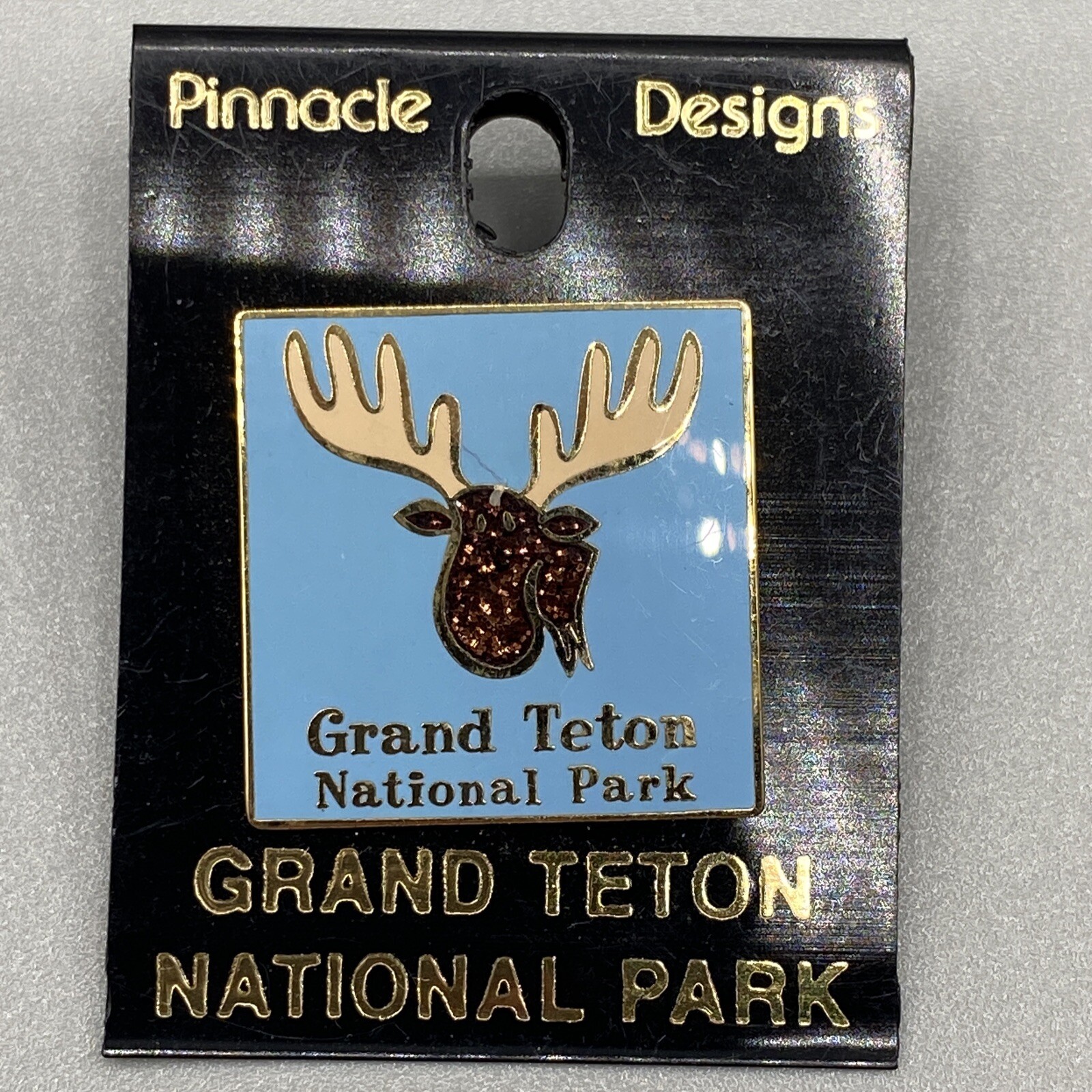 Vintage Pin Grand Teton National Park Moose sparkle Travel Souvenir animal