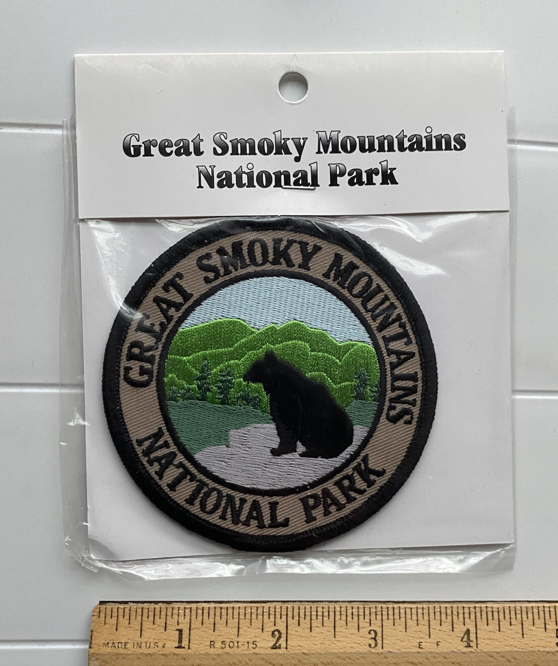 NIP Great Smoky Mountains National Park Black Bear Smokies Round Souvenir Patch