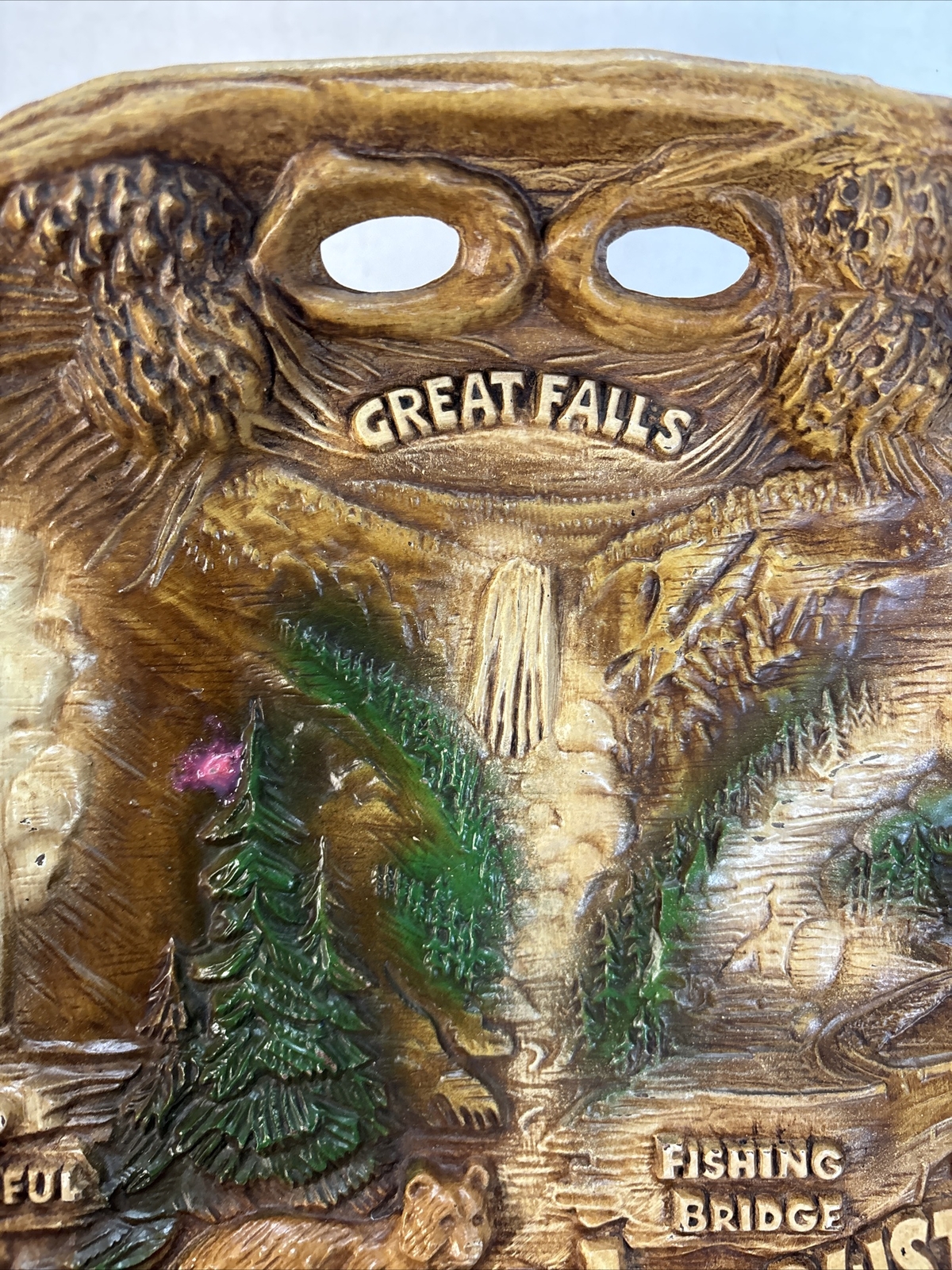 Vtg Grand Canyon National Park Souvenir Faux Wood Resin Bowl TACO Wall Hanging