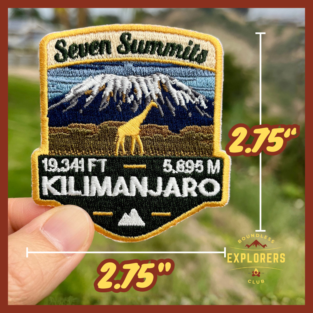 Kilimanjaro – Seven Summits Patch: 2.75-Inch Iron-On Embroidered Badge
