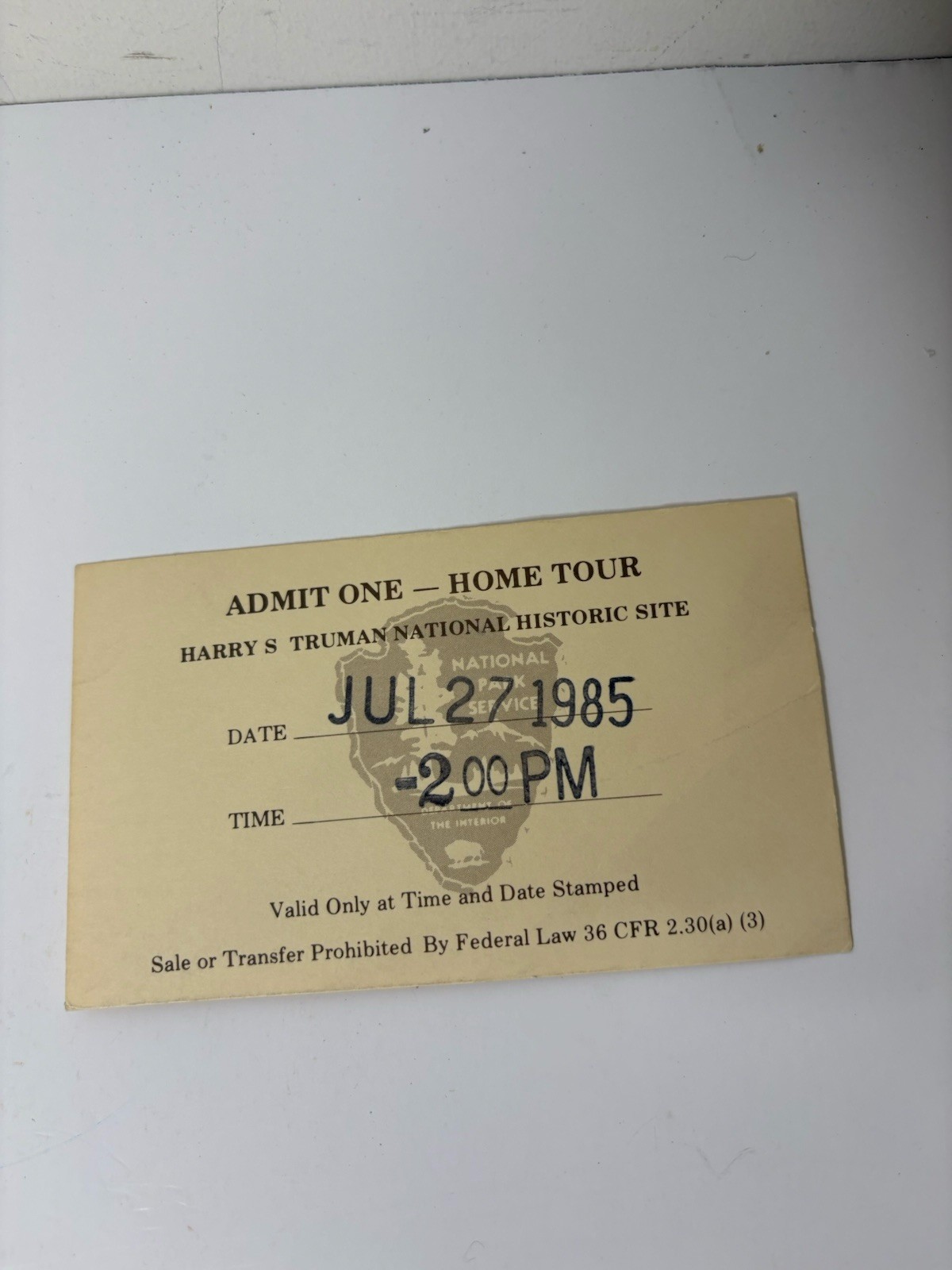 Harry S Truman National Historic Site National Park Brochures Ticket Ephemera