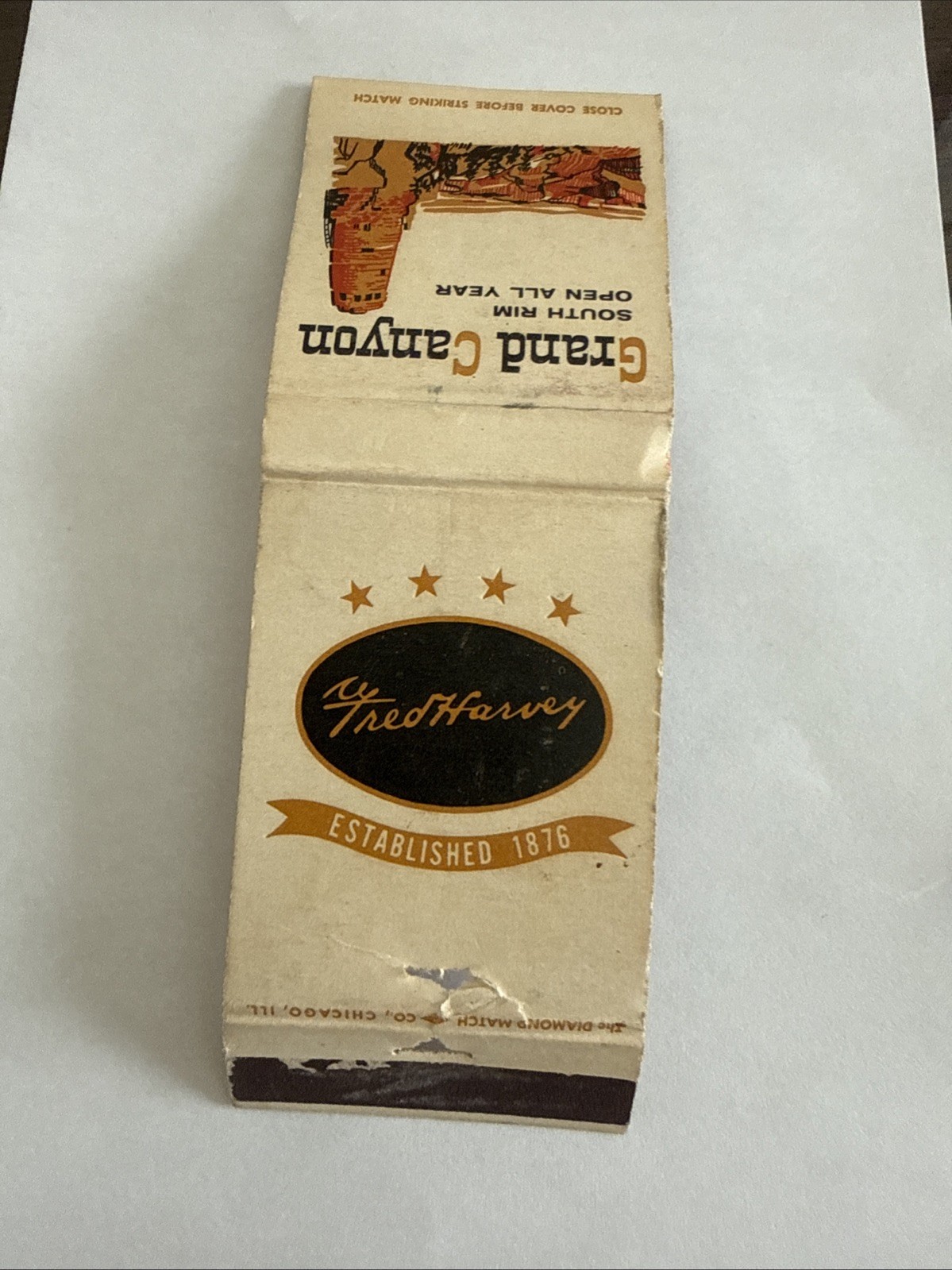 Grand Canyon National Park Vintage Matchbook Cover Fred Harvey NPS Desert View