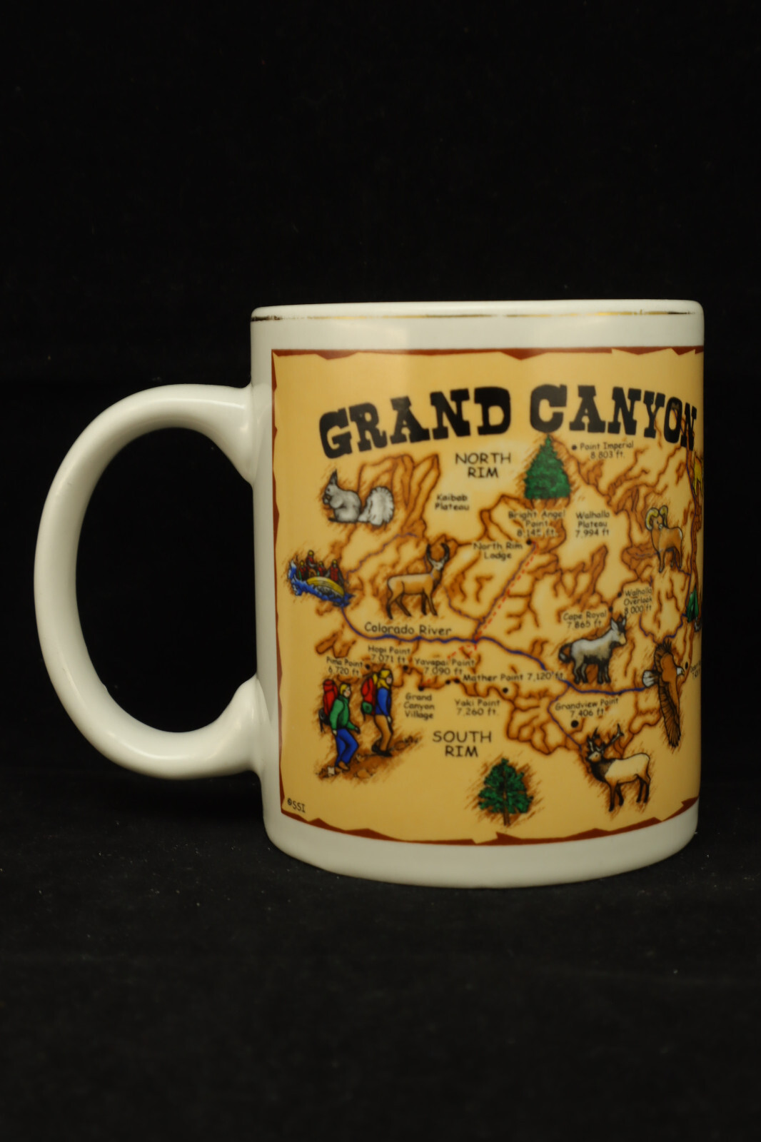 Grand Canyon National Park Elevation Map 3.75” Ceramic Coffee Mug